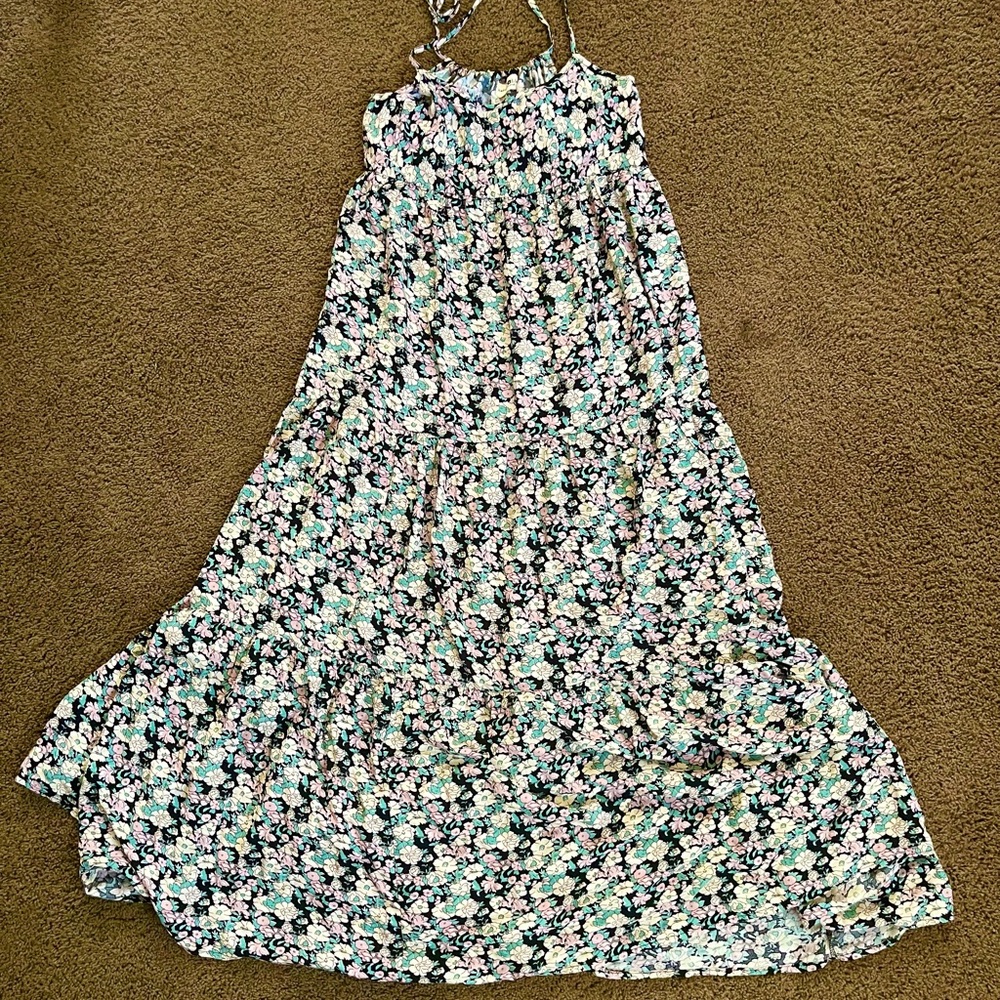 Natural Life Floral Sundress - Black, White, Pink, Green